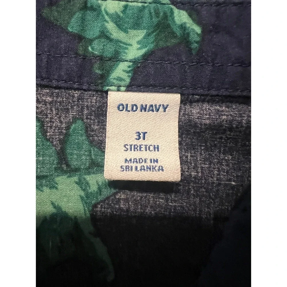 Old Navy Toddler Boys Navy Blue Green Stegosaurus Dinosaur Shirt 3T (0941)